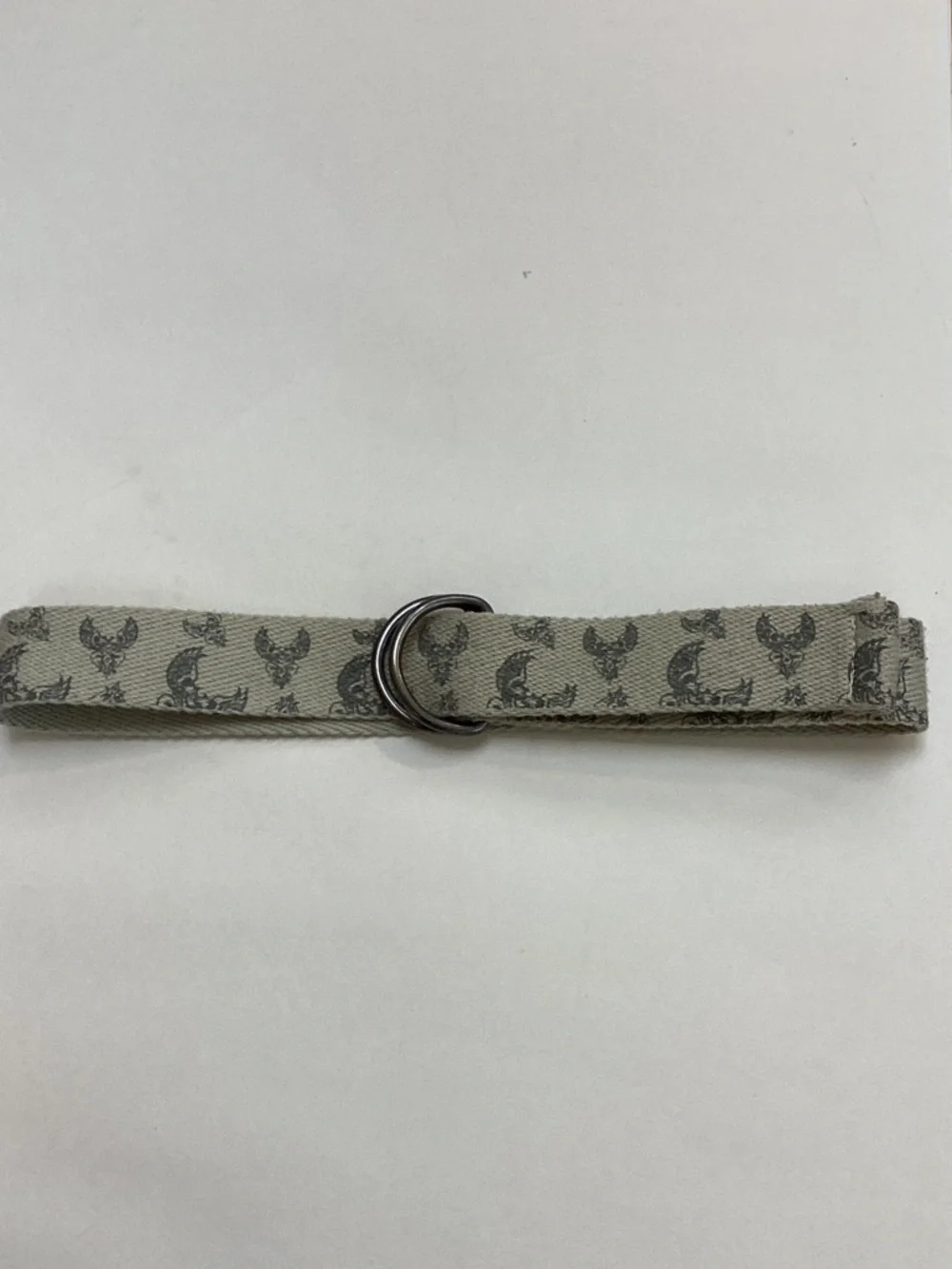 Affliction Wing Grey Beige‎ Canvas Loop Belt Sz 10